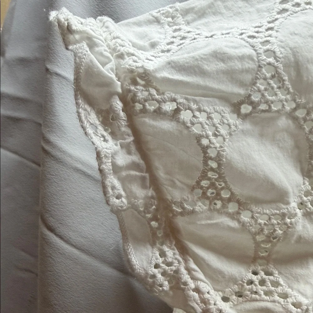 Eyelet Tie-Front Sundress‎ in Cream